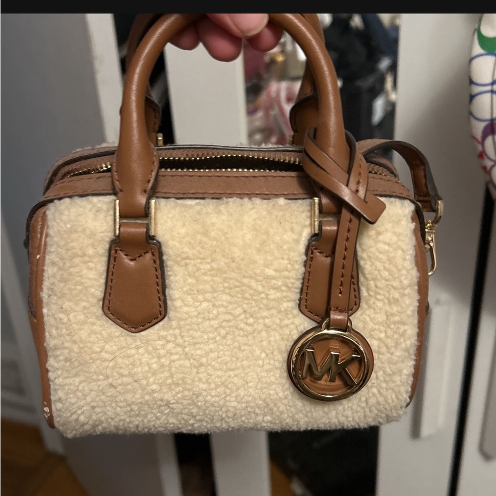 Michael Kors Tan and Cream Mini Bag